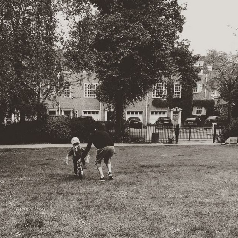 "Look at my big girl ... Day One - No stabilizers" Picture: David Beckham/Instagram