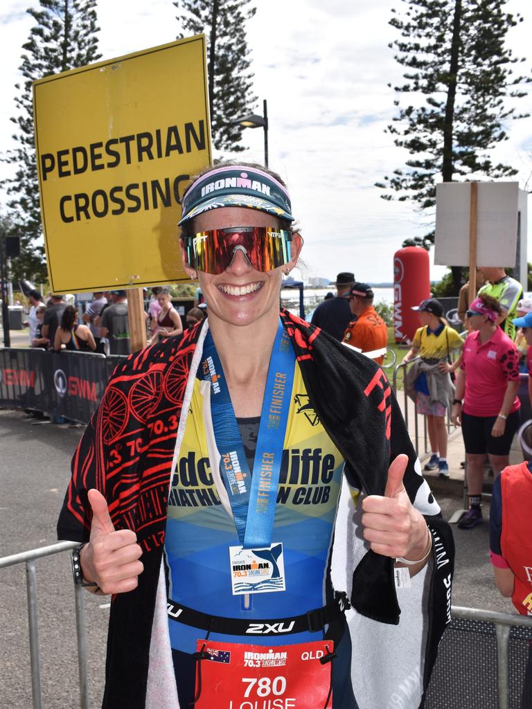 Louise Patty at the Sunshine Coast Ironman 70.3 at Mooloolaba 2022.