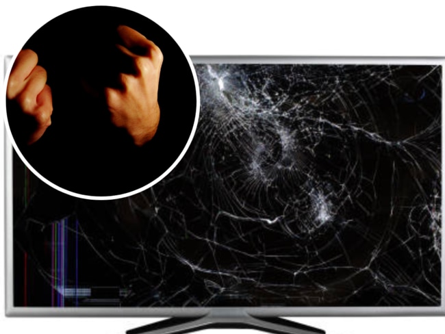 A man took his frustration out on a TV after his parents turned the water tap off. See why a history of family violence made him break a flat screen TV.