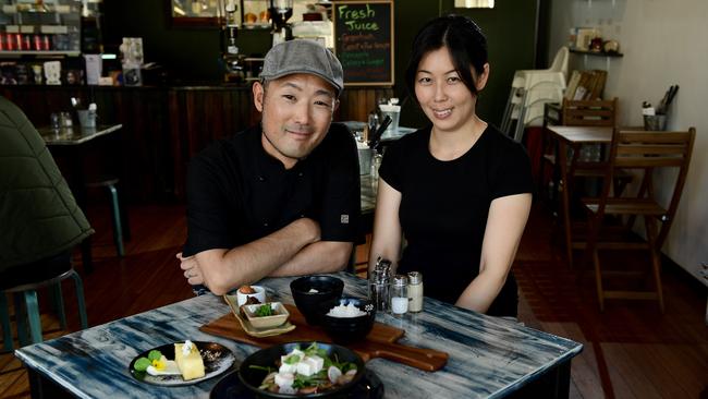 Black Dog Gallery Cafe restaurant owners Jun and Maki Abe. Picture: Mark Brake