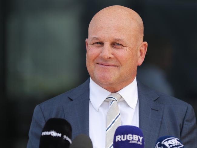 SYDNEY, AUSTRALIA - MAY 07: Interim Rugby Australia CEO Rob Clarke speaks to the media during a press conference at Rugby HQ on May 07, 2020 in Sydney, Australia. (Photo by Matt King/Getty Images)