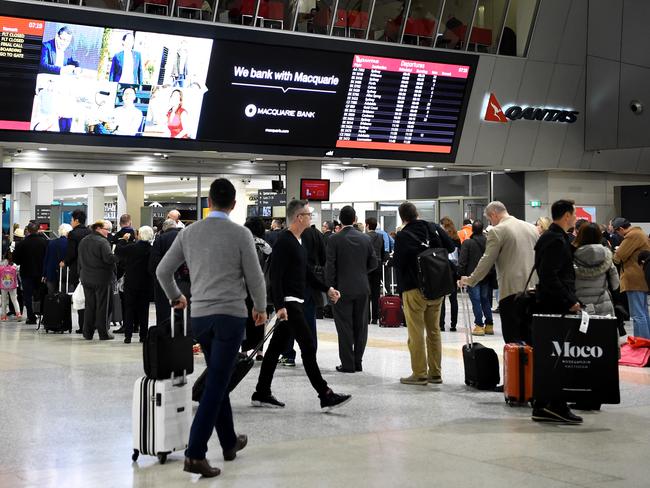 Extra security at Melbourne Airport this morning. Picture: Nicole Garmston