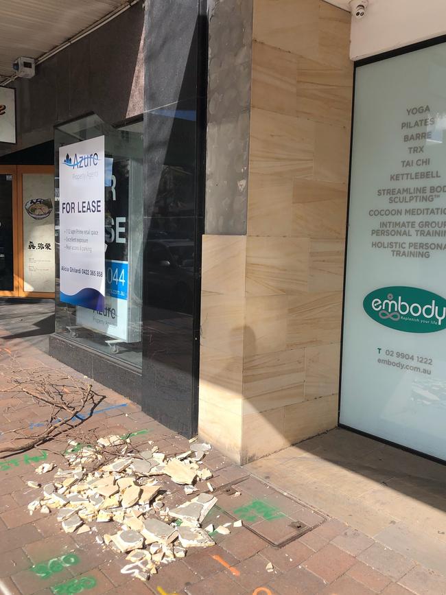 Tiles at the old Embody gym in Neutral Bay were ripped off.