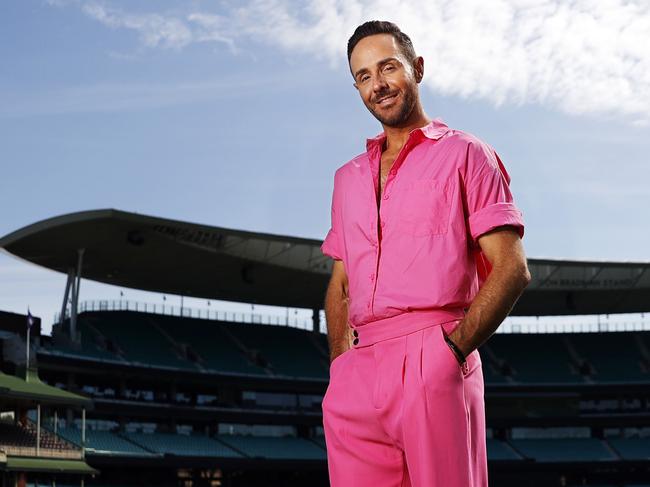 WEEKEND TELEGRAPHS -  23/12/22  MUST CHECK WITH PIC EDITOR JEFF DARMANIN BEFORE PUBLISHING  -Celebrity stylist Donny Galella pictured wearing pink at the SCG today. Donny lost his sister to breast cancer recently and will support the Jane McGrath Foundation by wearing pink during the cricket test in early January. Picture: Sam Ruttyn