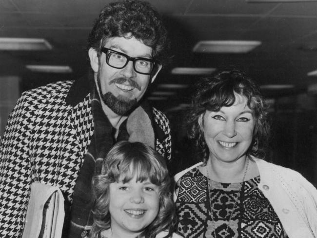 Jekyll and Hyde ... Rolf Harris with his wife Alwen and daughter Bindi in the 1970s.