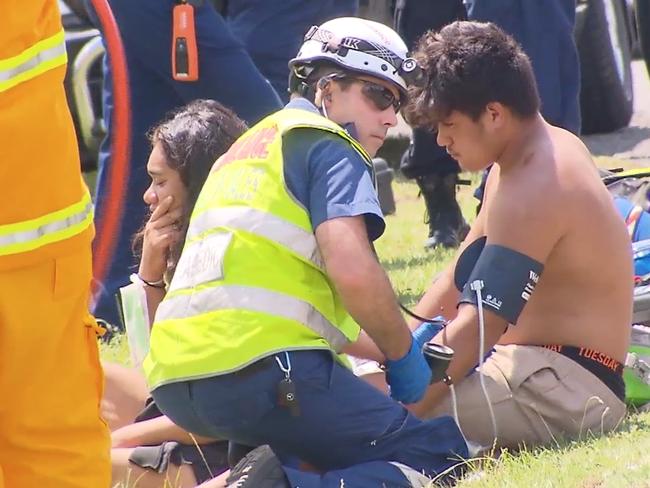 Those who weren’t seriously injured were assessed at the scene. Picture: John Tesoriero