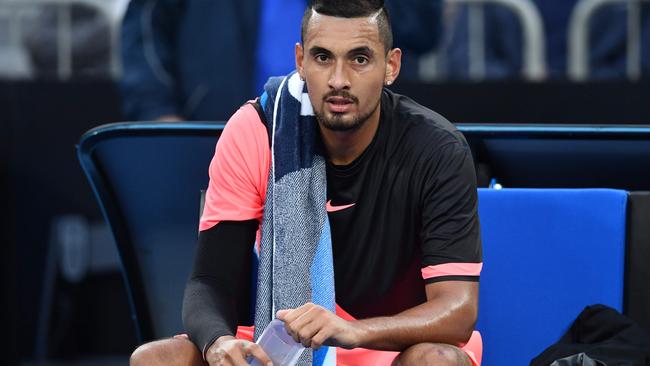 Nick Kyrgios had to fend off a bizarre question from a journalist in his post-match press conference.