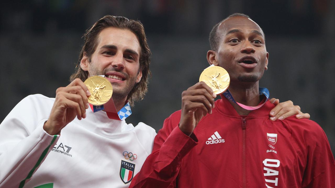 Barshim and Tamberi delivered an iconic Olympic moment. (Photo by Patrick Smith/Getty Images)