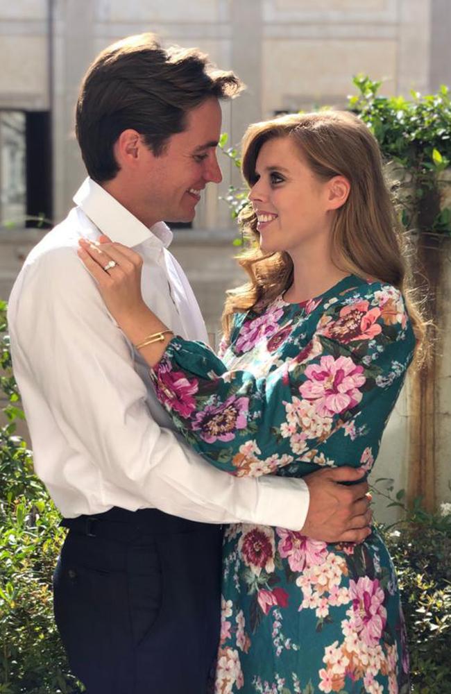 The couple announced their engagement by sharing some photos taken recently in Italy where Edo proposed. Picture: Princess Eugenie/Buckingham Palace/Getty Images