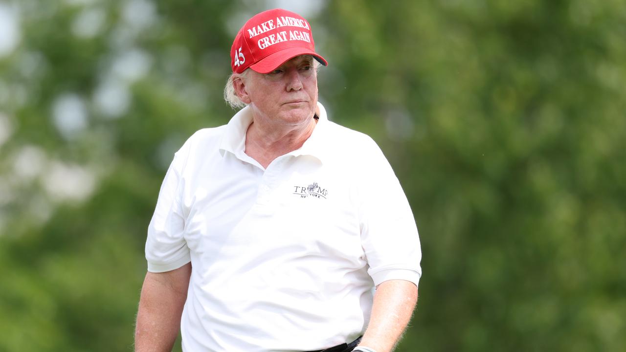 Former US president Donald Trump playing golf. Picture: Getty Images