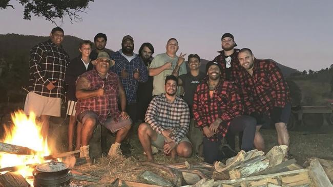 Josh Addo-Carr and Latrell Mitchell with friends. Picture: Instagram