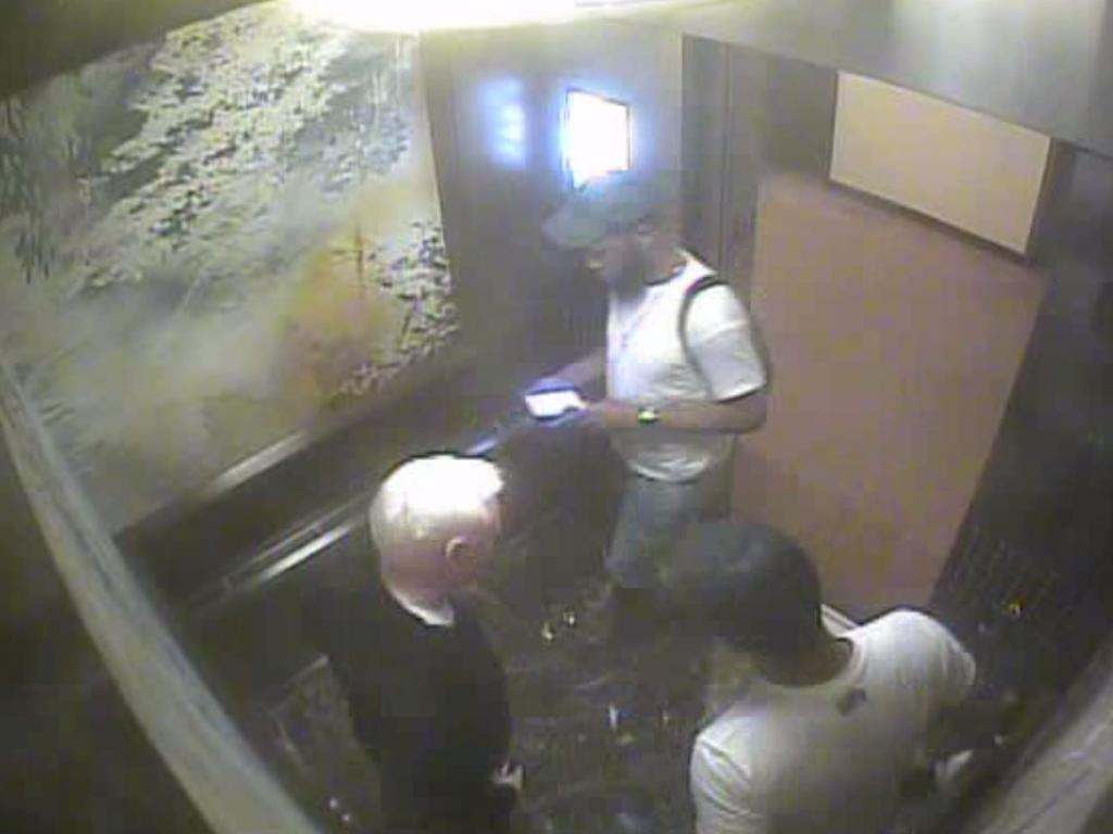 CCTV from the lift the Intercontinental Hotel in New York in 2017 of the incident involving Gareth Ward.