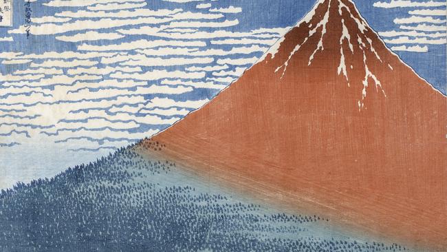 Katsushika Hokusai, Fine wind, clear weather (Gaifū kaisei) from the series Thirty - six views of Mount Fuji (Fugaku sanjūrokkei) c.1830 - 32. Art Gallery of South Australia, Adelaide