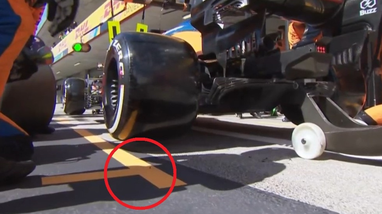 Daniel Ricciardo overshot the pit box.