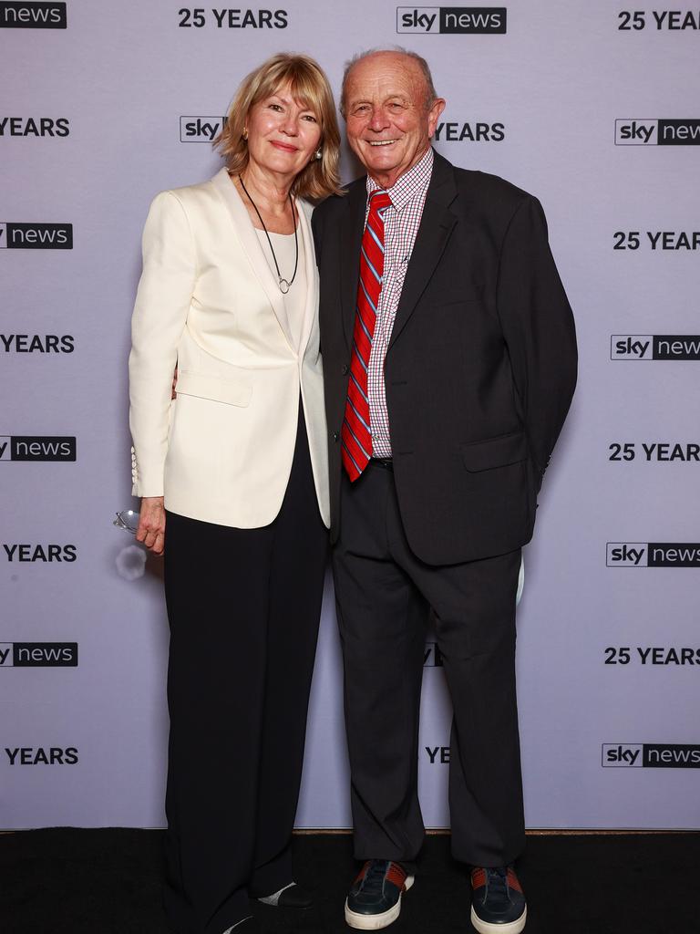 Katie Page and Gerry Harvey, at the Sky News 25th Anniversary celebration, at Bennelong Restaurant. Picture: Justin Lloyd.