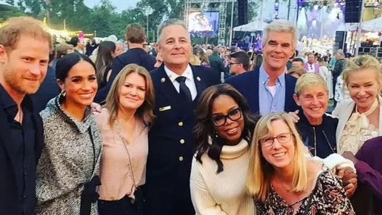 Prince Harry, Meghan Markle, Oprah Winfrey, Ellen DeGenere and Portia De Rossi. Picture: Instagram