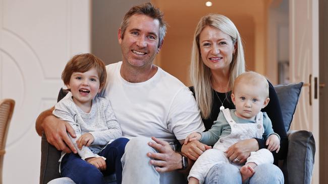 Renee Hammond with husband Alex and their children Hugo (left) and Leo. Picture: Sam Ruttyn