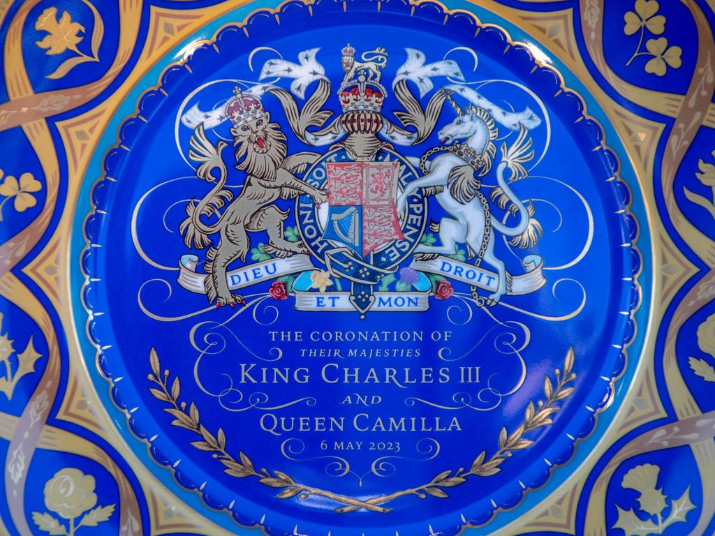 The official coronation plate. Picture: Chris J Ratcliffe/Getty Images