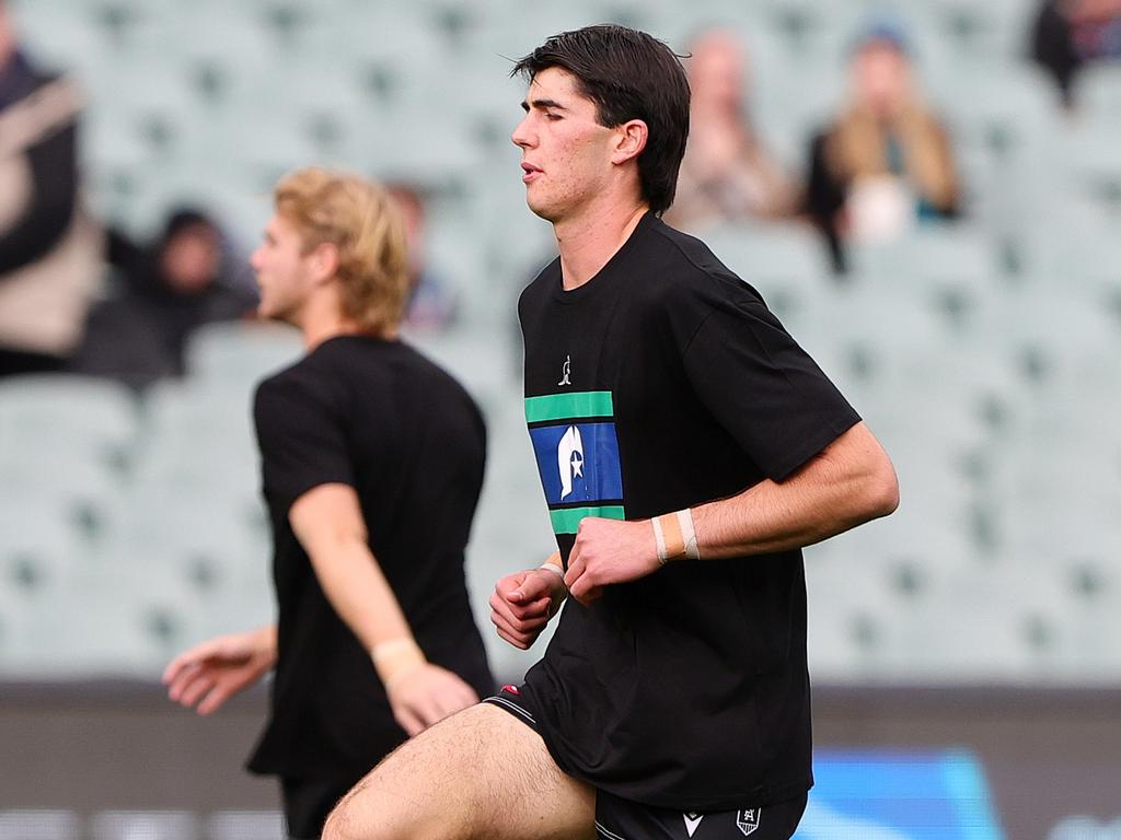 Dante Visentini missed the Magpies’ SANFL game, but 12 other AFL-listed players lined up. Picture: Sarah Reed/AFL Photos via Getty Images.