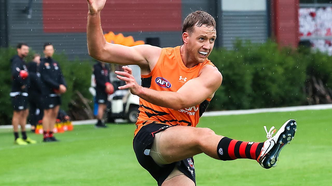 Darcy Parish has been working on his kicking over the summer. Picture: Ian Currie