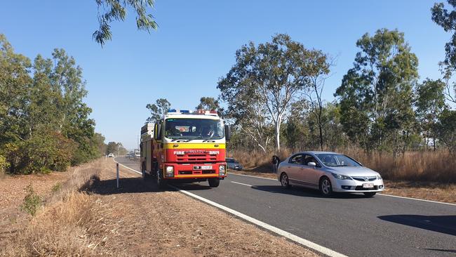 Fire crews are currently battling a fast-moving blaze near the Mt Mulligan Highway at Biboohra.