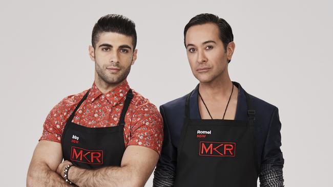 Romel Kouyan (right) and Ibby from the 2019 season of My Kitchen Rules.