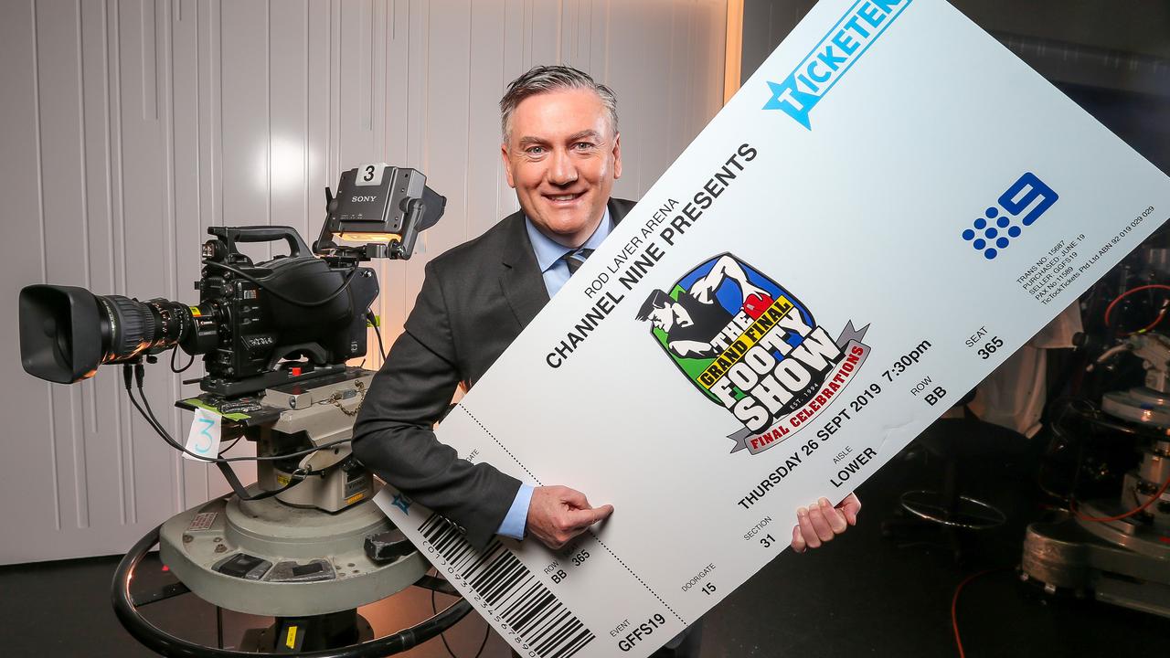 Eddie McGuire has his ticket to the Grand Final Footy Show. Picture: Tim Carrafa