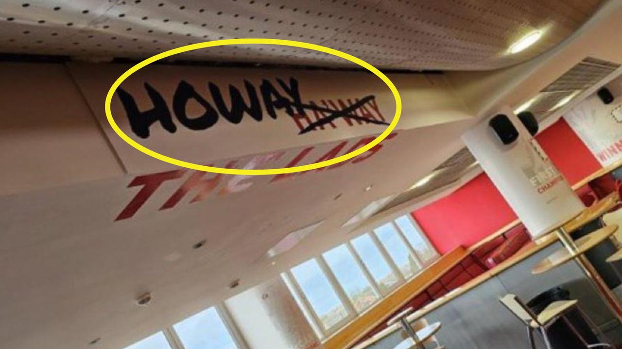 Banners in favour of arch rivals Newcastle were put up in Sunderland's stadium. Picture: Supplied