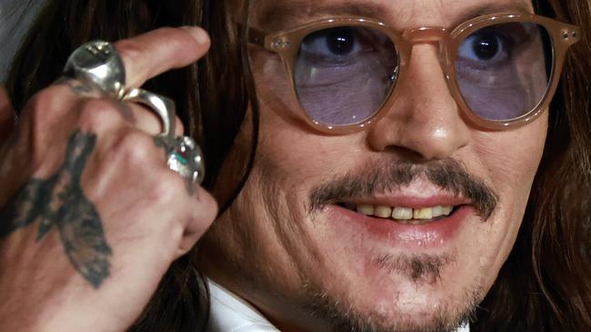 Johnny Depp attends the Jeanne Du Barry press conference at Cannes. Picture: Guillaume Horcajuelo/Pool/Getty Images