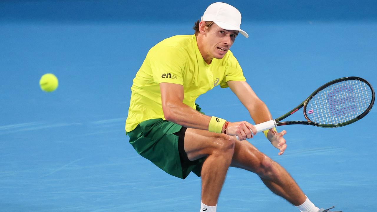 Alex de Minaur lost to Cameron Norrie in the opener of the United Cup Thursday night. Picture: David Gray / AFP