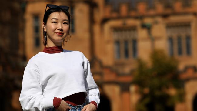 Chinese international student Amy Li attends the University of Sydney business school, gaining access through a pathway program. Picture: Jane Dempster.