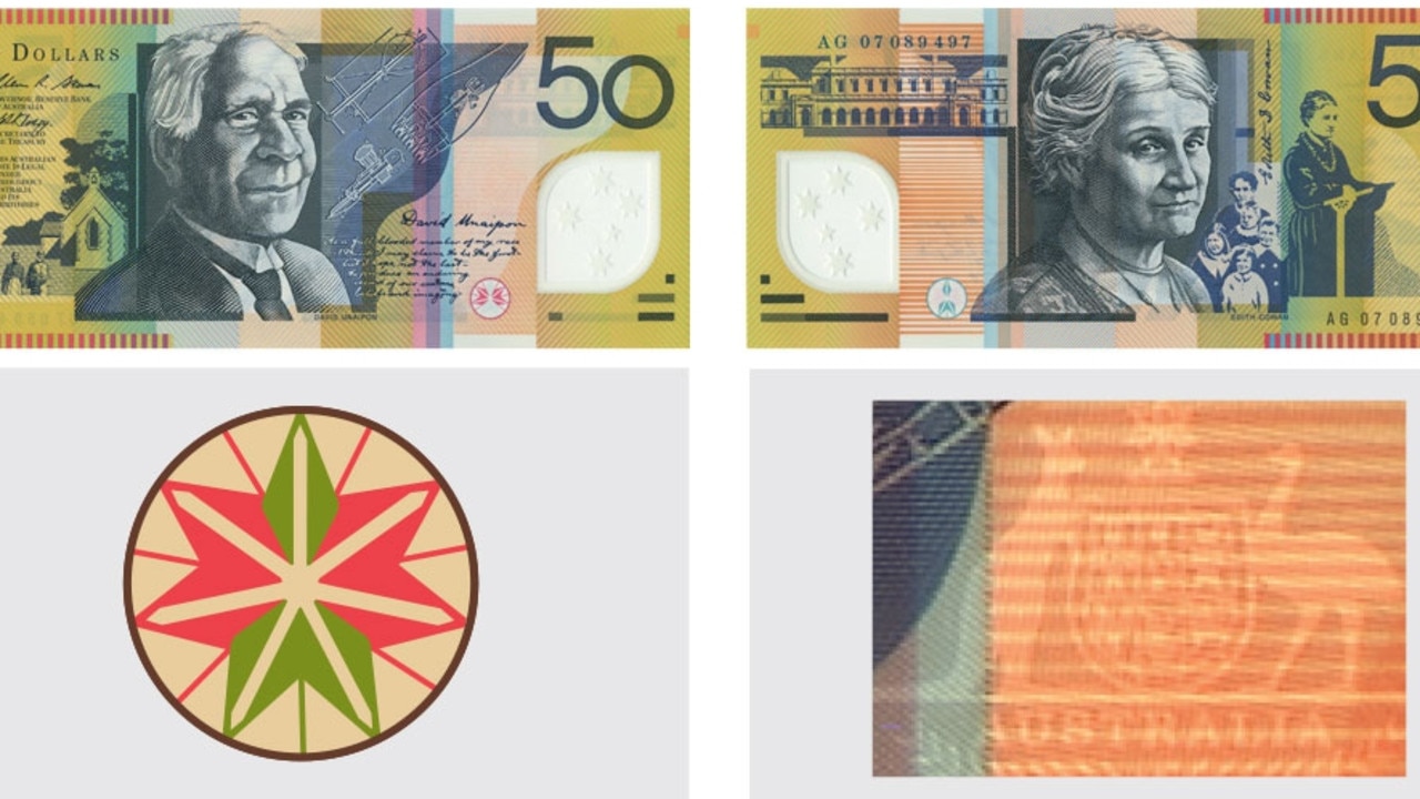 Tips for detecting counterfeit banknotes include holding the note up to the light to see a seven-pointed star and the Australian Coat of Arms. If the star and Australian Coat of Arms are not visible, the note may be counterfeit.