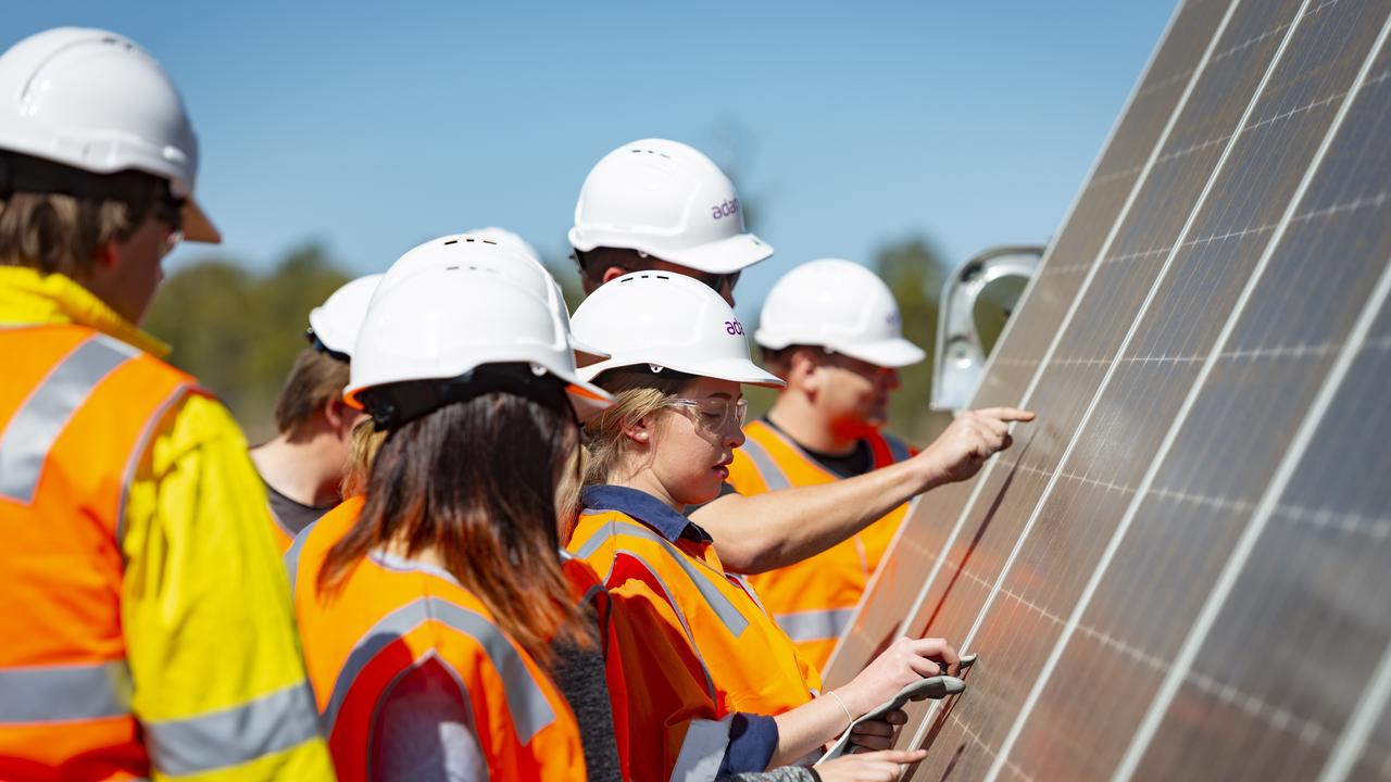 QMEA Students visit Adani's Rugby Run solar Farm in Moranbah, Queensland. Picture: Contributed