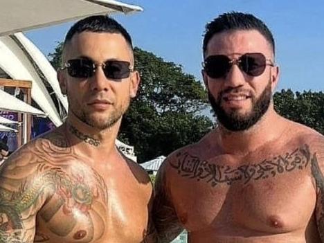 Sydney gangland member Mohammed “Little Crazy” Hamzy (left) and Sam "The Punisher" Abdulrahim (right) on holidays. Picture: Supplied