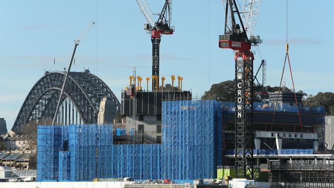 Barangaroo development from Darling Island in Pyrmont. Picture: Tim Hunter.