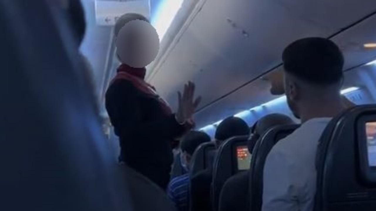 Qantas confirmed the family were escorted off the plane in Bali. Picture: TikTok