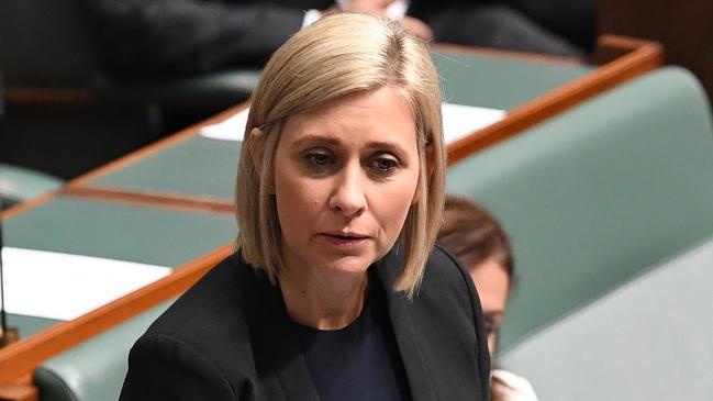 Labor member for Longman Susan Lamb announces her resignation to the House of Representatives at Parliament House in Canberra, Wednesday, May 9, 2018. Three Labor MPs have resigned their seats in parliament following a High Court ruling disqualifying their Senate colleague Katy Gallagher. Backbenchers Justine Keay, Josh Wilson and Susan Lamb delivered resignation speeches in the lower house on Wednesday afternoon, surrounded by party colleagues. All have indicated they'll contest their seats in by-elections. (AAP Image/Dean Lewins) NO ARCHIVING