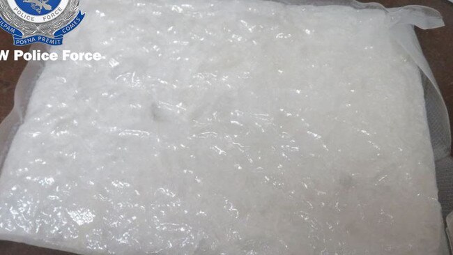 The ice intercepted by Australian Border Force in the food packets. Picture: St George Police Area Command