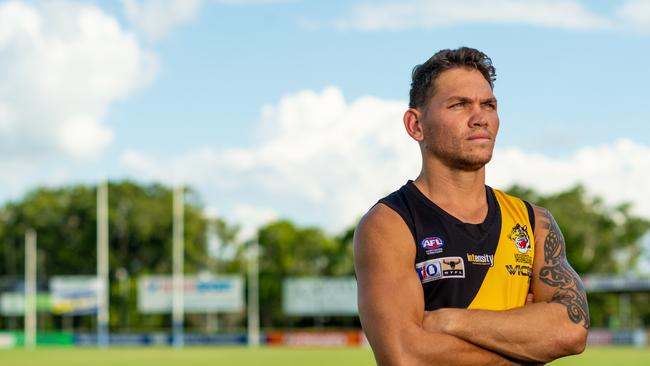 Nightcliff captain Phillip Wills before the 2019-20 NTFL Grand Final at TIO Stadium. Picture: Che Chorley