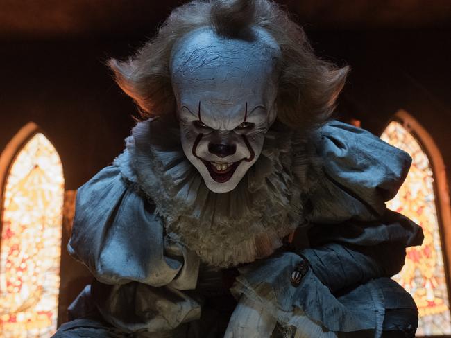 Who knew what Pennywise (Skarsgard) really looked like under all the pageantry.