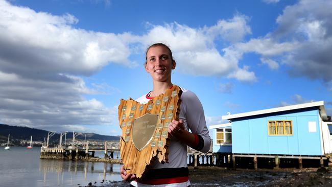 Elise Mertens of Belgium, winner of the Hobart International 2017. Pictured at Cornelian Bay. Picture: NIKKI DAVIS-JONES