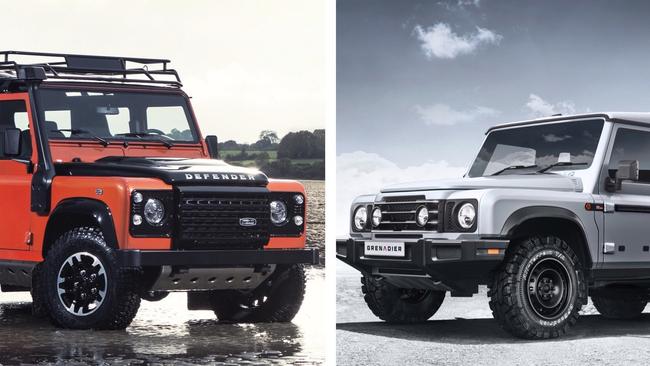 There are clear similarities between the Defender (left) and Grenadier (right).