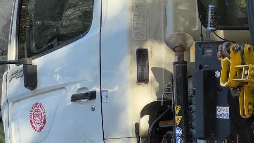 Swastikas were painted on a North Sydney Council truck (Saturday Dec 28). Picture: Supplied