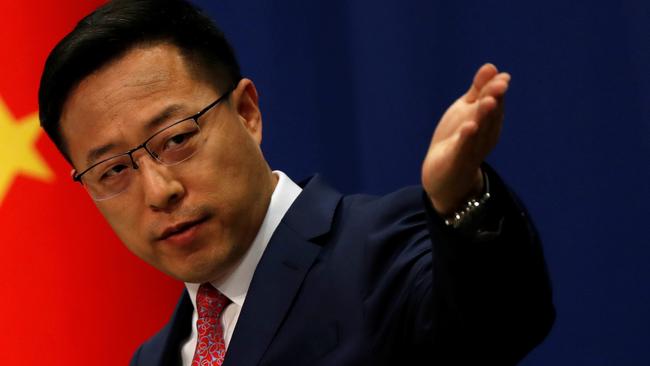 Chinese Foreign Ministry spokesman Zhao Lijian speaks to reporters.