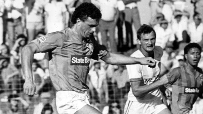 Socceroos coach Graham Arnold playing for Sydney Croatia in 1987. Picture: Wally Zytnik.