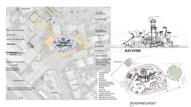 The new water park plans for Discovery Park, Alice Springs, October 2024. Picture: DKJ Architects