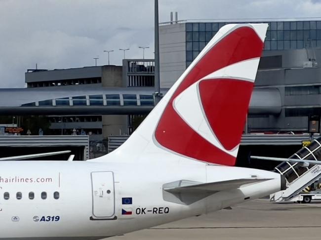 A Czech Airlines Airbus 319 taxis at Roissy Charles de Gaulle airport, in the northeastern outskirts of Paris, on September 25, 2022. (Photo by Daniel SLIM / AFP)