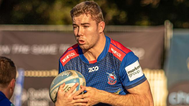 Rugby Shute Shield. Manly lock Max Douglas in action during yesterday's 27 - 21 win over Sydney University at University Oval. Pic: Adam MacDonald