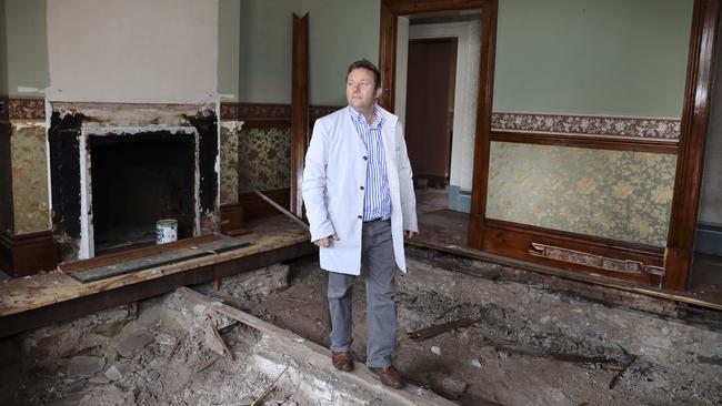 Former Adelaide City councillor, Sandy Wilkinson, at the historic — but not heritage-protected — property in North Plympton. Picture: Dean Martin