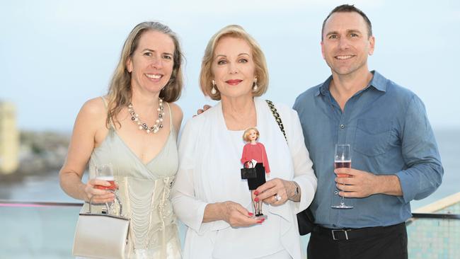 Richard Buttrose with his sister Eve and aunt Ita at the Barbie 60th anniversary event at North Bondi Surf Club. Picture: Darren Leigh Roberts